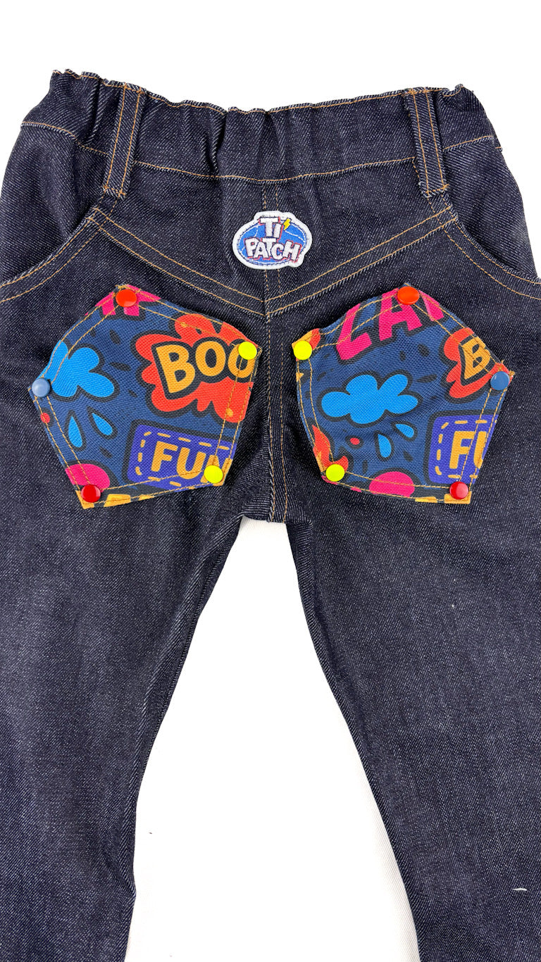 Patchs multicolores robustes pour pantalon enfant – Pack de 6