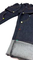 Pantalon enfant en jeans bleu+Patchs