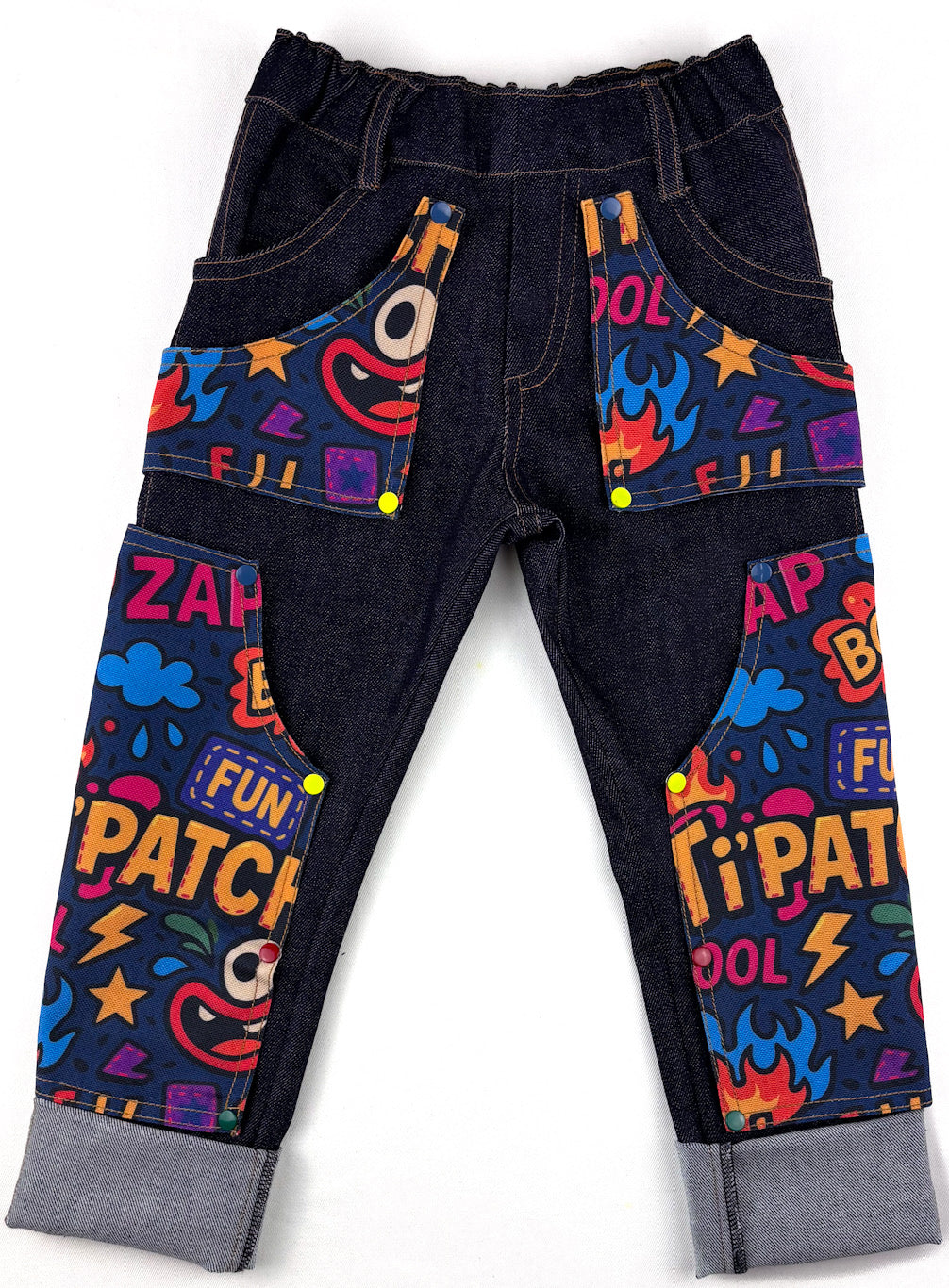 Patchs multicolores robustes pour pantalon enfant – Pack de 6