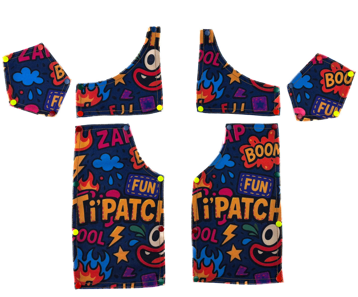Patchs multicolores robustes pour pantalon enfant – Pack de 6