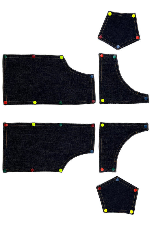Pack de 6 patchs Ti’Patch – Denim noir